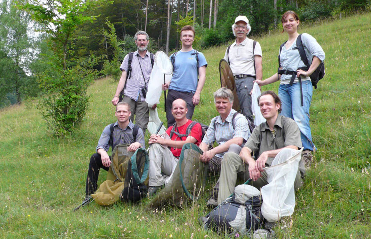 Die Arbeitsgruppe Tagfalterschutz Baselland auf der Jahresexkursion 2014 auf der Dittinger Weide